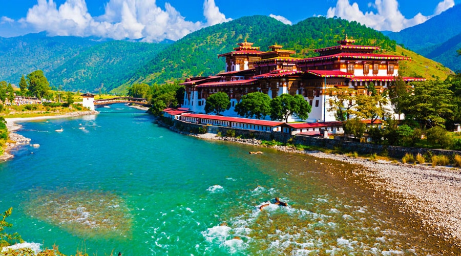 Punakha Dzong, Wangdue Phodrang, Bhutan, Asia