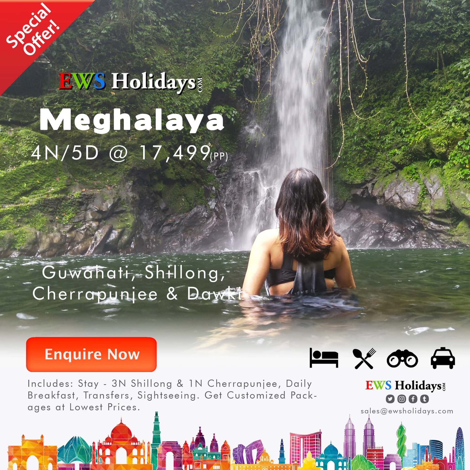 Meghalya 4N-5D @ 17499