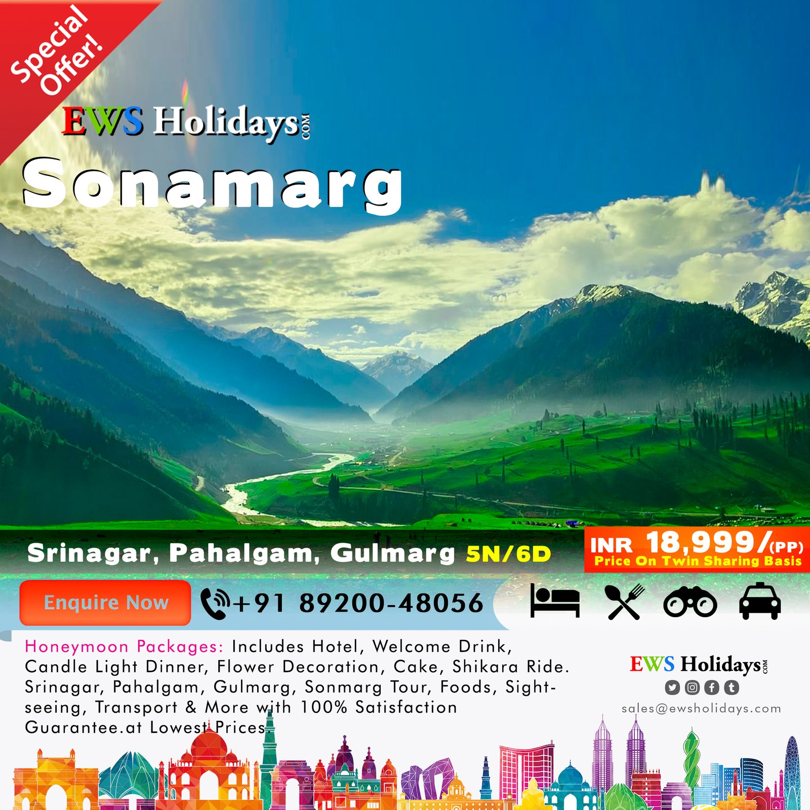 Kashmir Tour 5N/6D @ 18,999